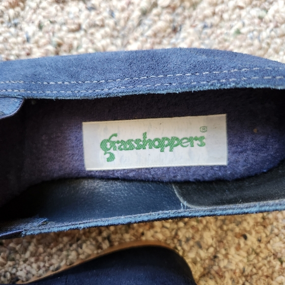 Grasshoppers blue suede wedge loafers - Picture 2 of 6